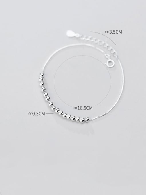 Rosh 925 Sterling Silver Bead Round Minimalist Beaded Bracelet 1