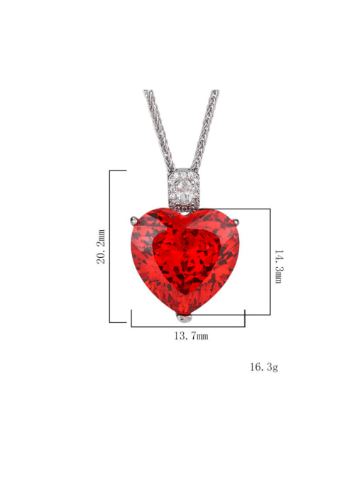 ROSS Brass Cubic Zirconia Heart Luxury Necklace 2