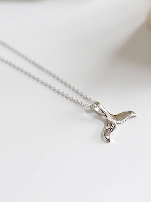 DAKA S925 Sterling Silver Dolphin fish tail Pendant Necklace