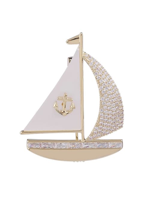 Luxu Brass Cubic Zirconia Irregular Trend Smooth sailing Brooch