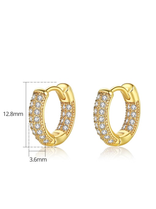 BLING SU Brass Cubic Zirconia Geometric Classic Huggie Earring 3