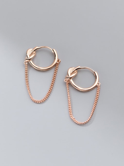 Rose Gold 925 Sterling Silver Geometric Minimalist Huggie Earring