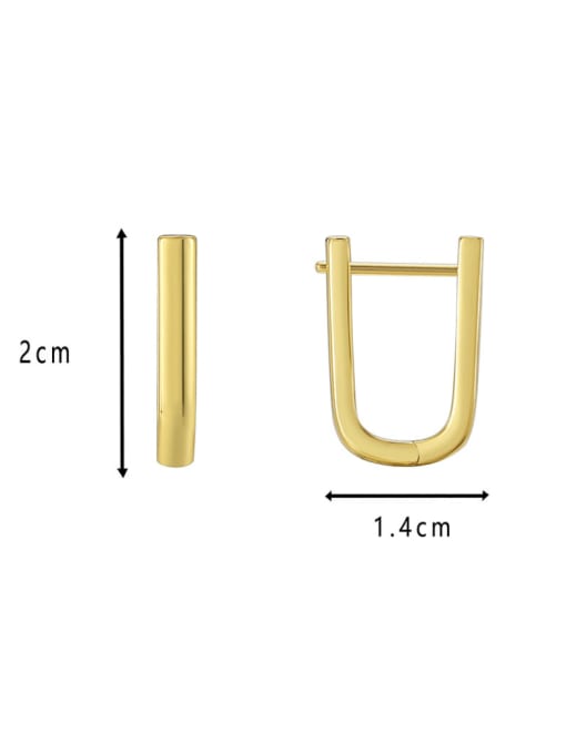 CHARME Brass Geometric Minimalist U Shape Huggie Earring 1