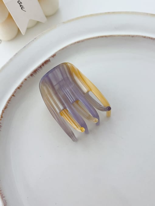 Blue and yellow stripes 3.2cm Cellulose Acetate Trend Geometric Alloy Jaw Hair Claw
