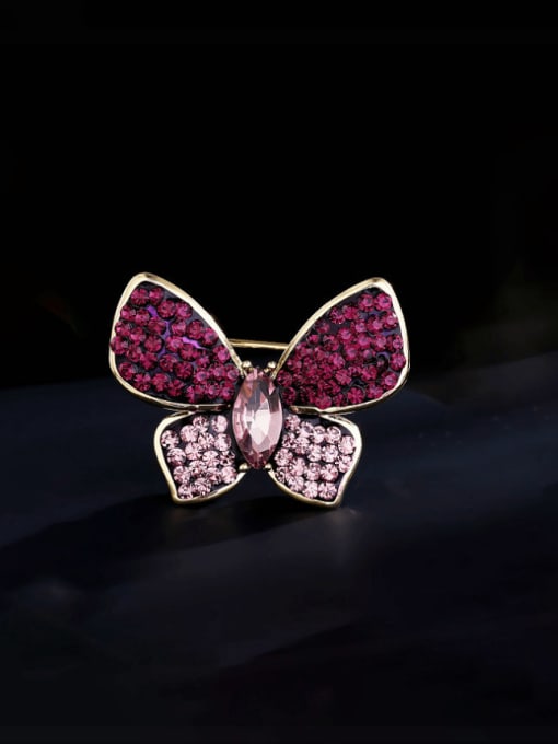 Luxu Brass Rhinestone Butterfly Minimalist Brooch 0