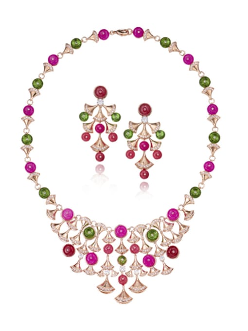 L.WIN Brass Multi Color Beads  Luxury Necklace 2