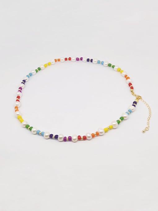 MMBEADS Freshwater Pearl Multi Color Miyuki beads Bohemia Necklace 0