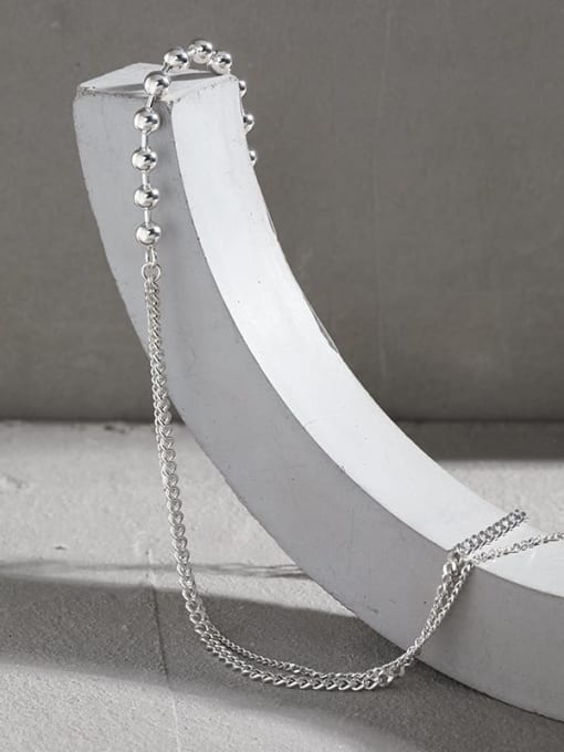 DAKA 925 Sterling Silver Bead Geometric Vintage Multi Strand Necklace 1