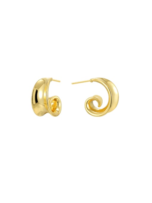 CHARME Brass Irregular Minimalist Stud Earring