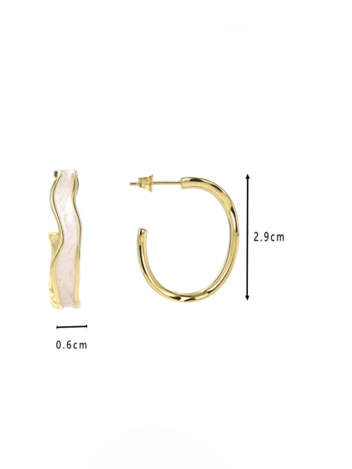 CHARME Brass Enamel Minimalist Hoop Earring 2