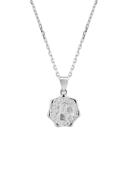 White Gold Peach Blossom Necklace 925 Sterling Silver Flower Minimalist Necklace