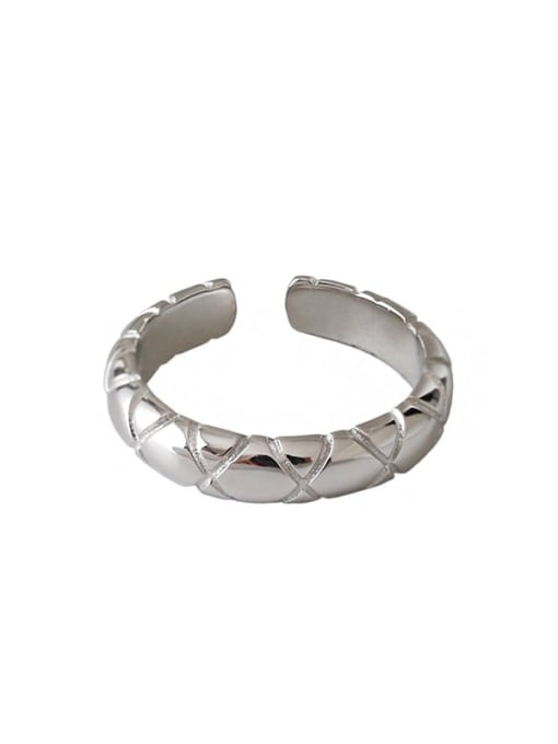 DAKA 925 Sterling Silver Geometric Vintage Band Ring 4