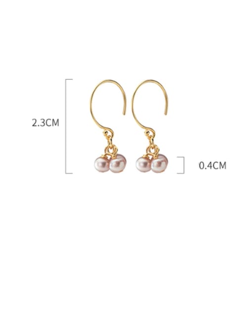 Rosh 925 sterling silver round imitation pearl  minimalist hook earring 3