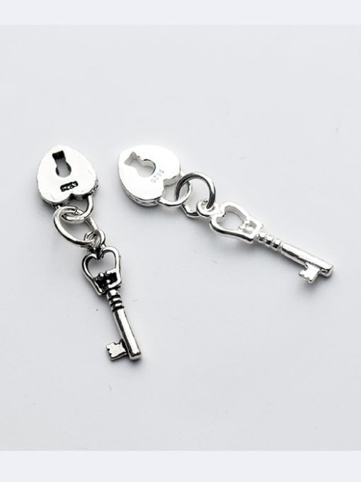 FAN 925 Sterling Silver With Personality Couple Key Lock pendant DIY Accessories 1