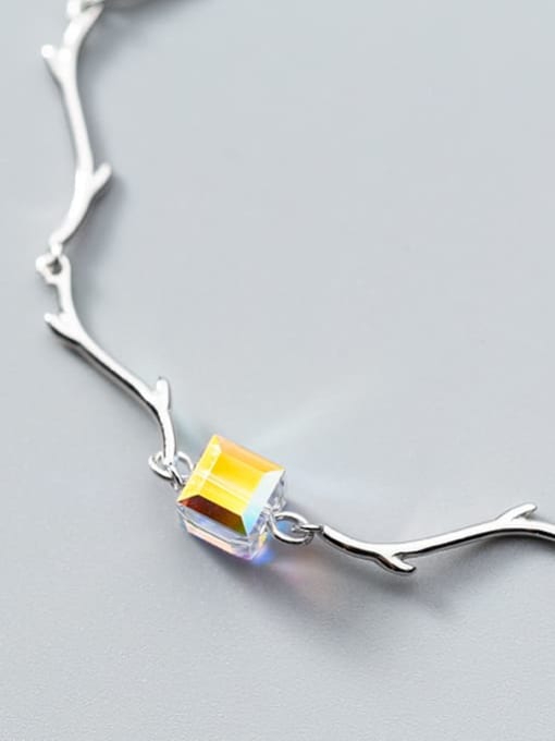 Rosh 925 Sterling Silver Yellow Crystal  Minimalist Personality branch  Bracelet 2