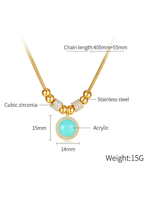 Open Sky Stainless steel Acrylic Round Hip Hop Necklace 2