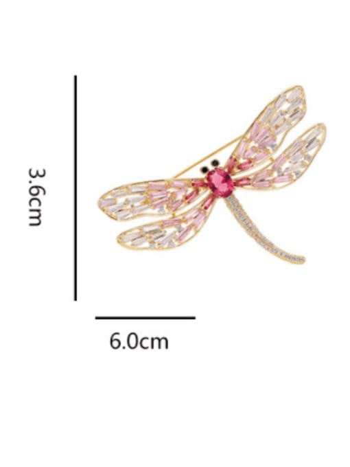 Luxu Brass Cubic Zirconia Dragonfly Trend Brooch 4