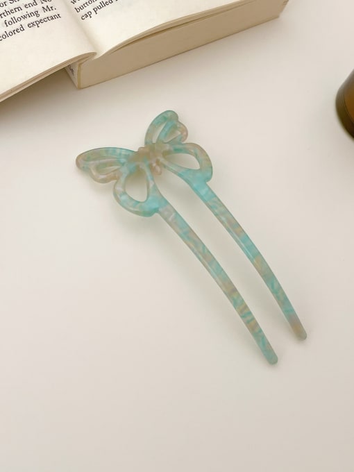 Blue cyan 11.8cm Cellulose Acetate Trend Bowknot Hair Comb