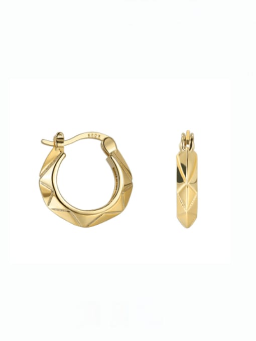 CHARME Brass Geometric Minimalist Huggie Earring 2