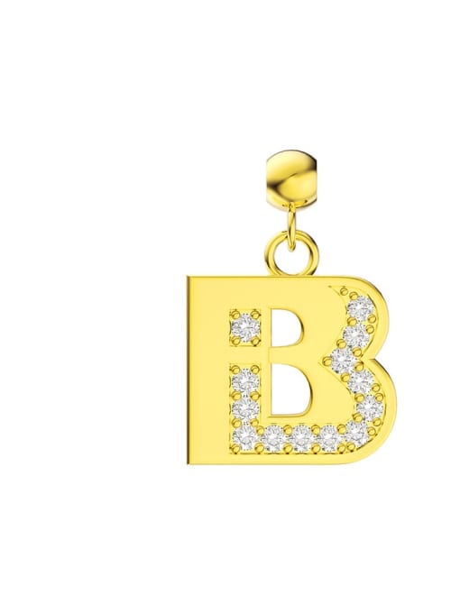 Single Letter B 925 Sterling Silver Cubic Zirconia Letter Minimalist Necklace