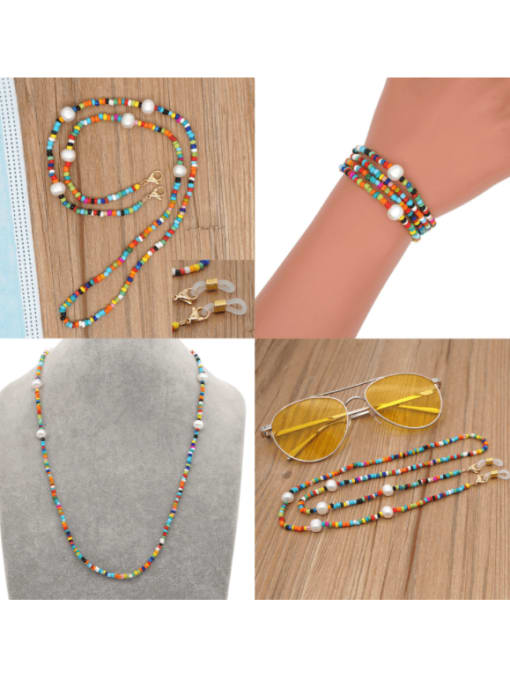 Roxi Stainless steel Bead Multi Color Acrylic Letter Bohemia Necklace 2