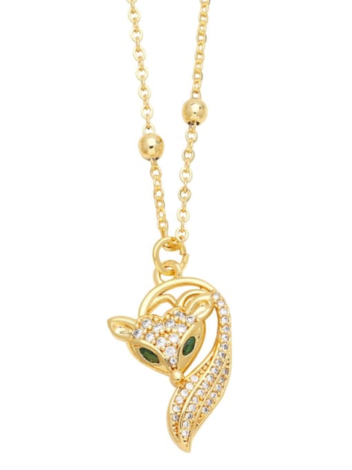 fox Brass Cubic Zirconia Heart Trend Necklace