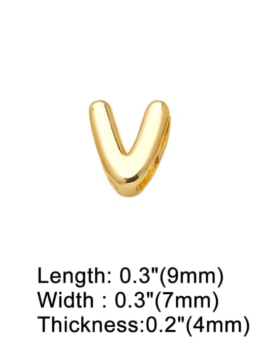 V Brass Letter Minimalist Necklace