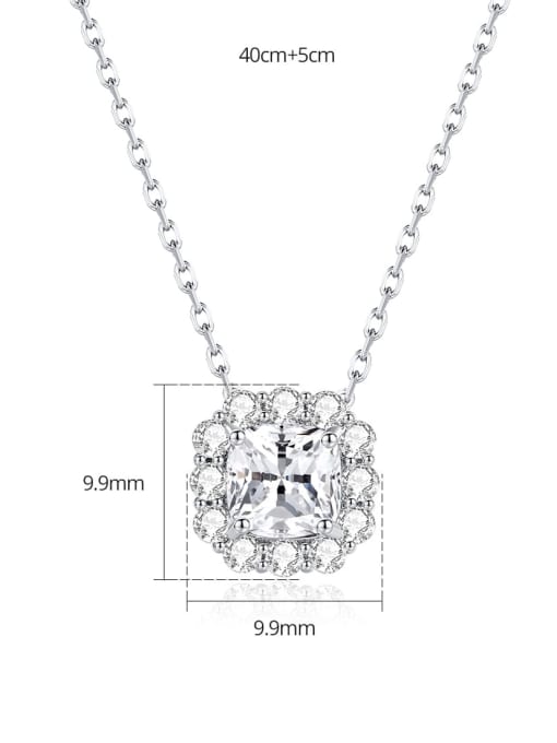 BLING SU Brass Cubic Zirconia Square Classic Necklace 2