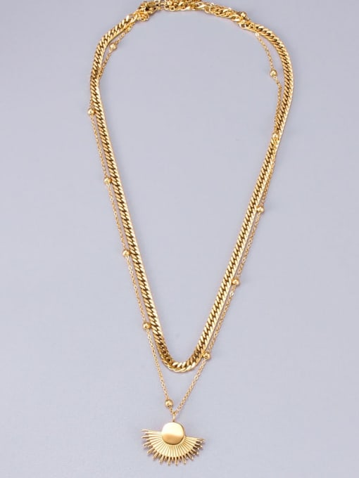 A TEEM Titanium Geometric Vintage Multi Strand Necklace