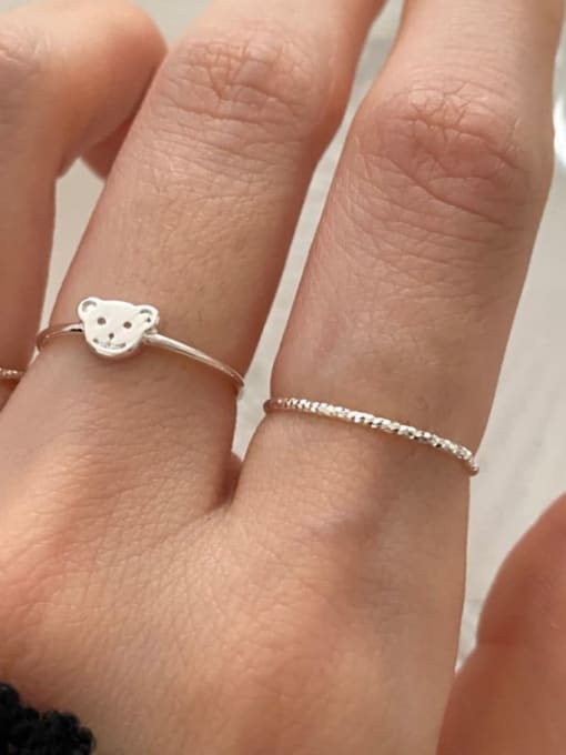 Boomer Cat 925 Sterling Silver BearCute Band Ring 1