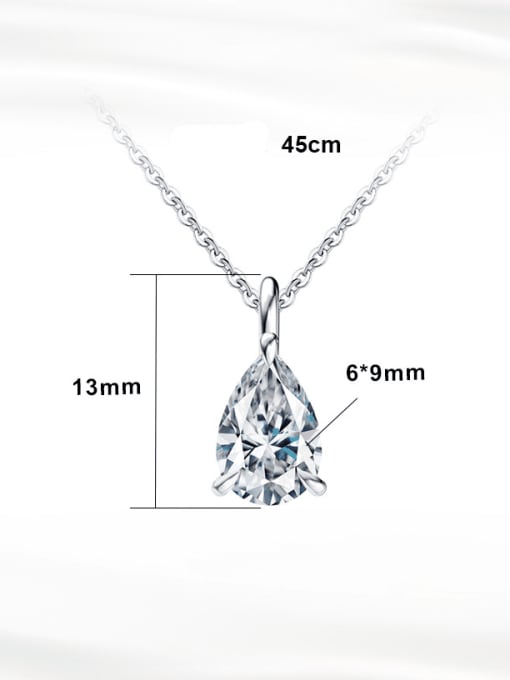 RINNTIN 925 Sterling Silver Cubic Zirconia Water Drop Dainty Necklace 2