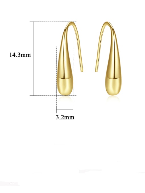 CCUI 925 Sterling Silver Water Drop Minimalist Hook Earring 3