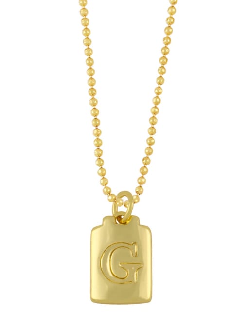 G Brass Geometry Letter Vintage Necklace