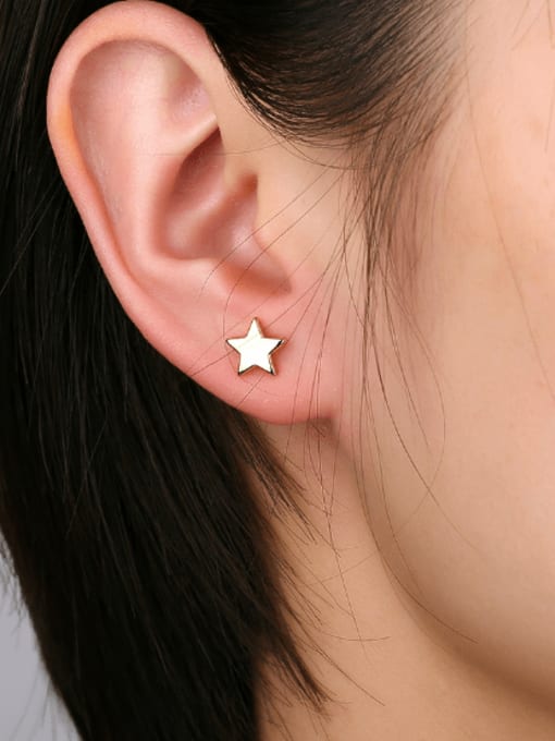 CHARME Brass Smooth  Heart Minimalist Stud Earring 1