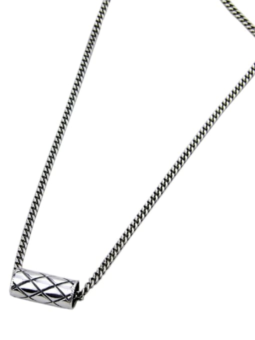 SHUI Vintage Sterling Silver With Antique Silver Plated Simplistic Geometric Necklaces 3