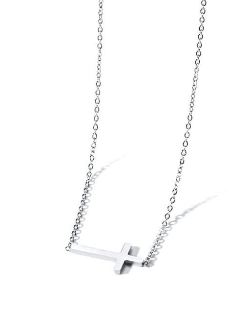 CONG Stainless Steel Cross Minimalist Regligious Necklace 3