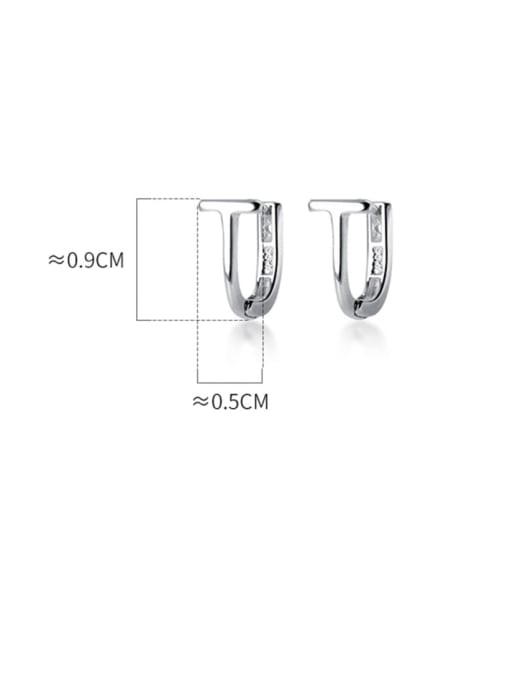 Rosh 925 Sterling Silver  minimalist U-shaped study Earring 3