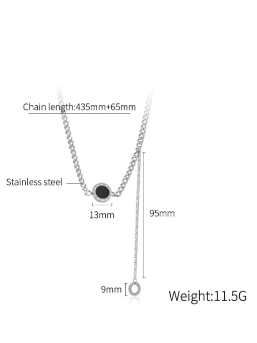 Open Sky Titanium Steel Acrylic Geometric Minimalist Tassel Necklace 2