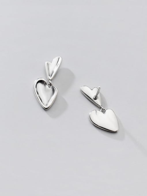 Rosh 925 Sterling Silver Heart Minimalist Drop Earring 3