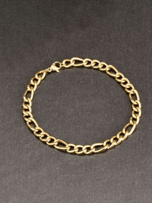 A TEEM Titanium Steel Geometric Minimalist Hollow Chain Link Bracelet 0