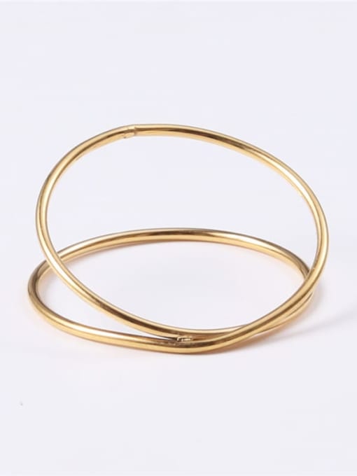 Gold 7 A58 Titanium Round Minimalist Midi Ring