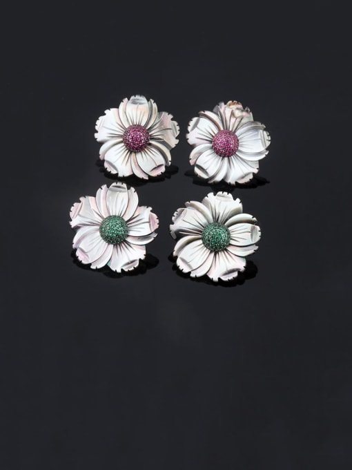 ROSS Copper Shell Flower Vintage Stud Earring 0