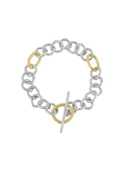 DAKA 925 Sterling Silver Geometric Chain Vintage Link Bracelet 0