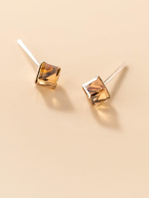 Rosh 925 Sterling Silver Crystal Geometric Minimalist Stud Earring 0