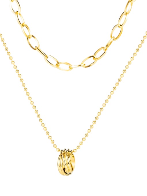 1698 gold necklace Titanium Irregular Minimalist Multi Strand Necklace