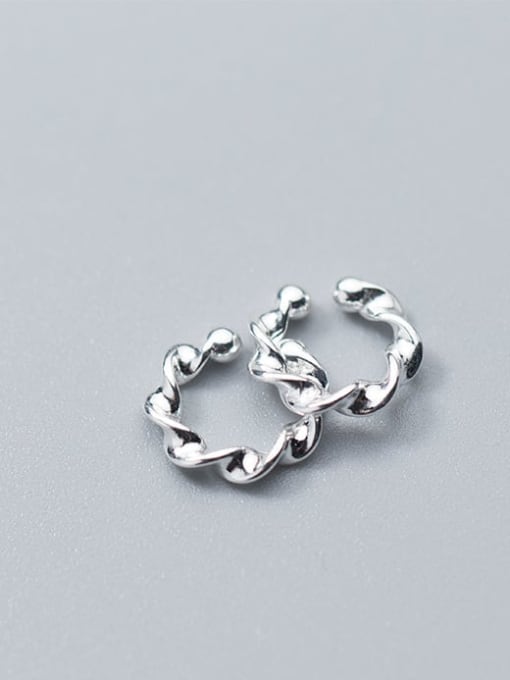 Rosh 925 Sterling Silver Geometric Minimalist Clip Earring 1