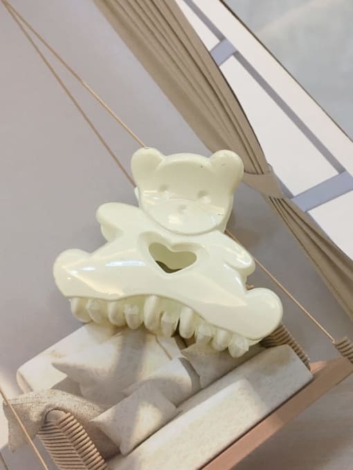 Bright white Alloy Resin Cute Panda Jaw Hair Claw