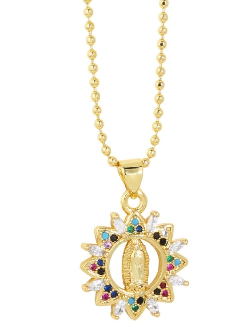 B Brass Cubic Zirconia Heart Vintage Regligious Necklace