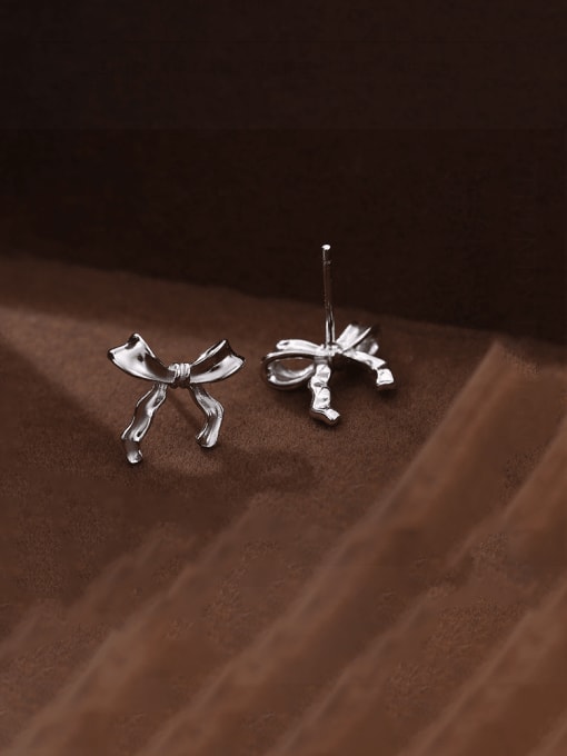 BeiFei Minimalism Silver 925 Sterling Silver Butterfly Cute Stud Earring 3
