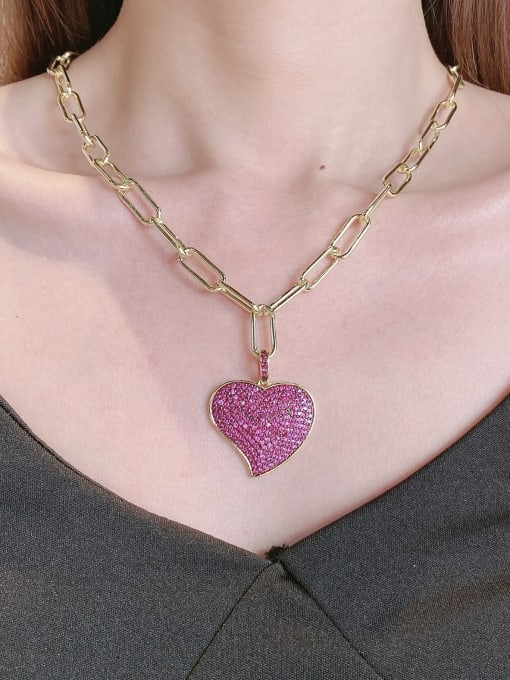 ROSS Brass Cubic Zirconia Heart Dainty Necklace 0